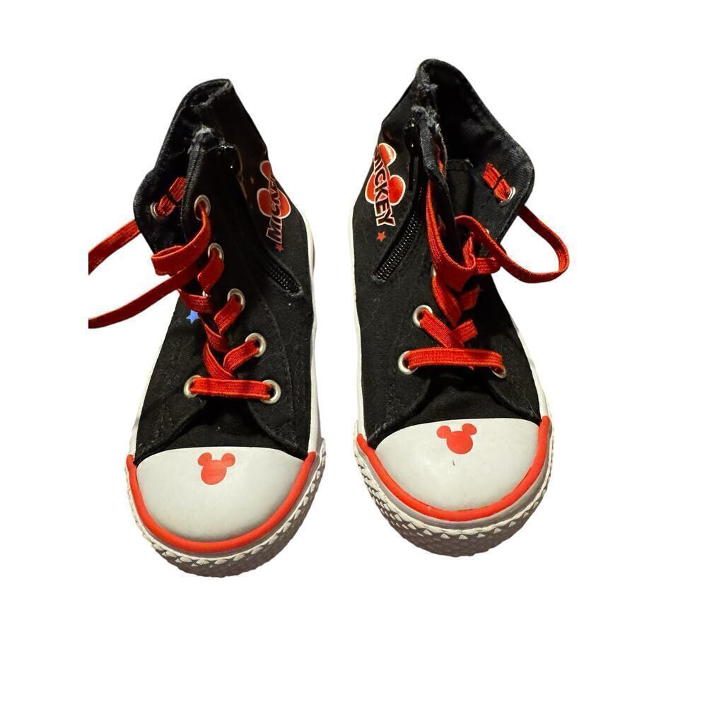 Mickey Mouse Shoes Black Red Size 8